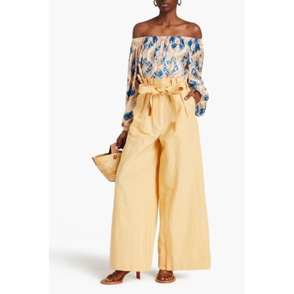 Ulla Johnson Nadya Silk On/Off Shoulder Blouse in Fossil peach blue size 2 XS/S - Picture 2 of 13